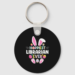 Hoppiest Librarian Ever Funny Easter Day  Key Ring