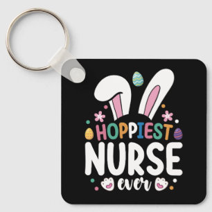 Hoppiest Nurse Ever Easter Bunny Eggs Key Ring