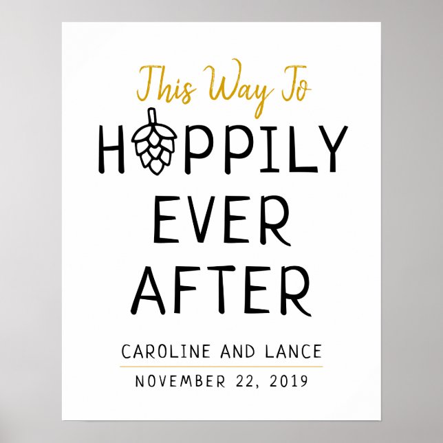 Hoppily Ever After Co-Ed Wedding Bridal Shower Poster (Front)