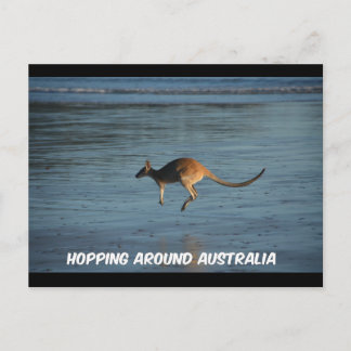 Hopping Around Australia Kangaroo Postcard