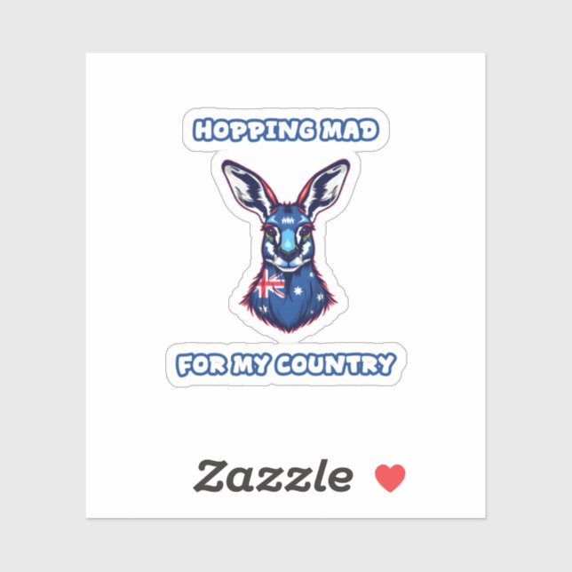 Hopping Mad Patriot Kangaroo Aussie Spirit (Sheet)