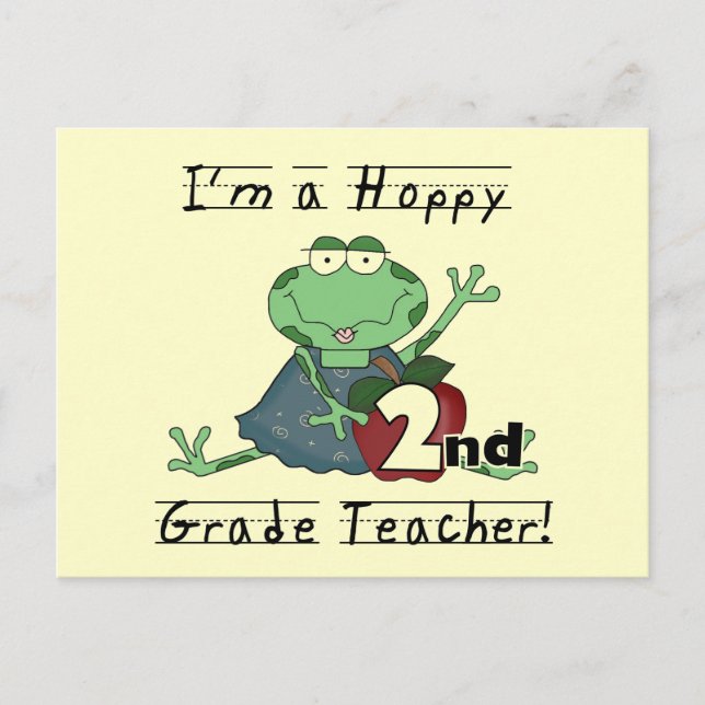 Hoppy 2nd Grade Teacher Tshirts and Gifts Postcard (Front)