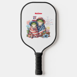 "Hoppy" 4th of July Independence Day Frogs Design Pickleball Paddle