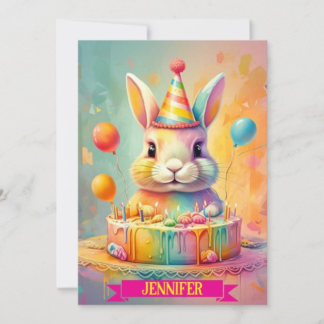 " HOPPY BIRTHDAY DELIGHT " INVITATION (Front)