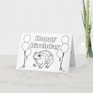 Hoppy BIrthday Frog Colouring Book Card