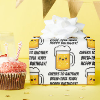 Hoppy Birthday, Funny Beer Wrapping Paper