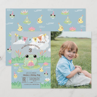 Hoppy Birthday Kids Photo Party Invitation