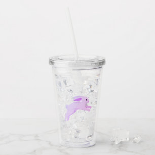 Hoppy Bunny Purple Acrylic Tumbler – Easter Gift 