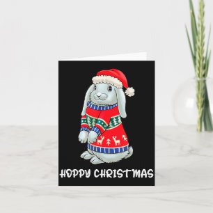 Hoppy Christmas Bunny Christmas Sweater Rabbit Card