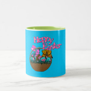 Hoppy Easter Basket Two-Tone Coffee Mug