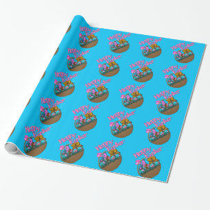 Hoppy Easter Basket Wrapping Paper