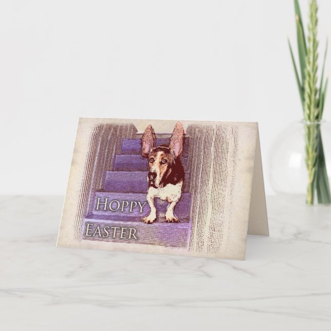 Hoppy Easter basset card (Front)
