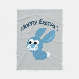 Hoppy Easter! Blue Rabbit Fleece Blanket