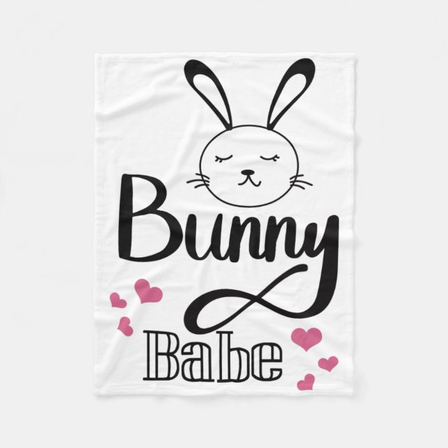 Hoppy Easter, Bunny Be  Fleece Blanket (Front)