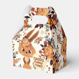 Hoppy Easter Bunny Chocolate Brown Floral Favour Box