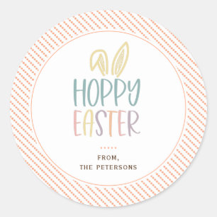 Hoppy Easter Bunny Ears Classic Round Sticker
