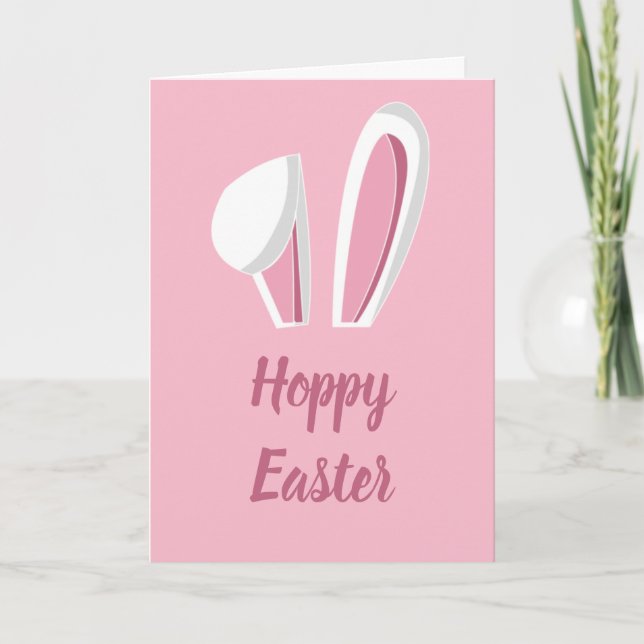 Hoppy Easter Bunny Ears Holiday Card (Front)