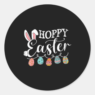 Hoppy easter bunny eggs funny classic round sticker