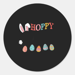 Hoppy easter bunny eggs funny classic round sticker