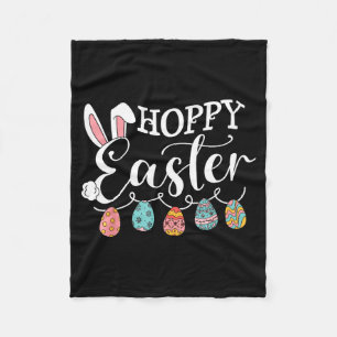 Hoppy easter bunny eggs funny fleece blanket
