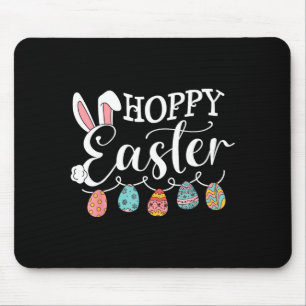 Hoppy easter bunny eggs funny mouse pad