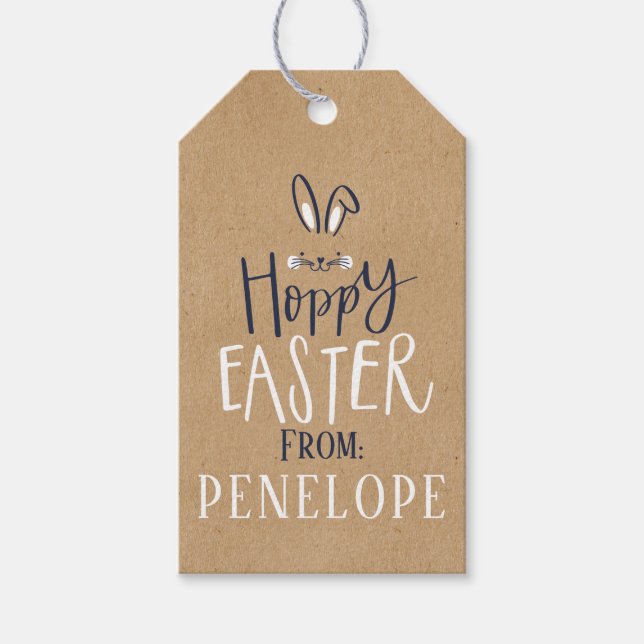 HOPPY EASTER BUNNY GIFT TAGS (Front)