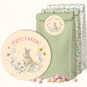 Hoppy Easter Bunny Wildflower Floral Envelope Seal