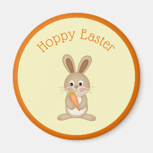 Hoppy Easter Bunny with Carrot Magnet
