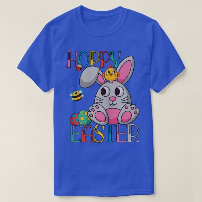 Hoppy Easter Bunny  Women Girls Bee Rabbit  T-Shirt (Design Front)