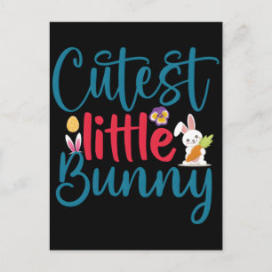 Hoppy Easter Cute Bunny Baby Boy Holiday Postcard