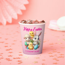 Hoppy Easter Cute Bunny Chicks Lamb Painting Eggs