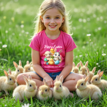 Hoppy Easter Cute Bunny Chicks Lamb Painting Eggs