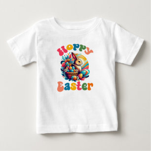Hoppy Easter, Cute Easter Eggs Baby T-Shirt