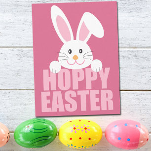 Hoppy Easter - Cute Happy Easter Bunny Pun Postcard