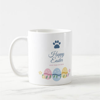 Hoppy Easter Dog Easter Mug, Pastel Easter Eggs Coffee Mug