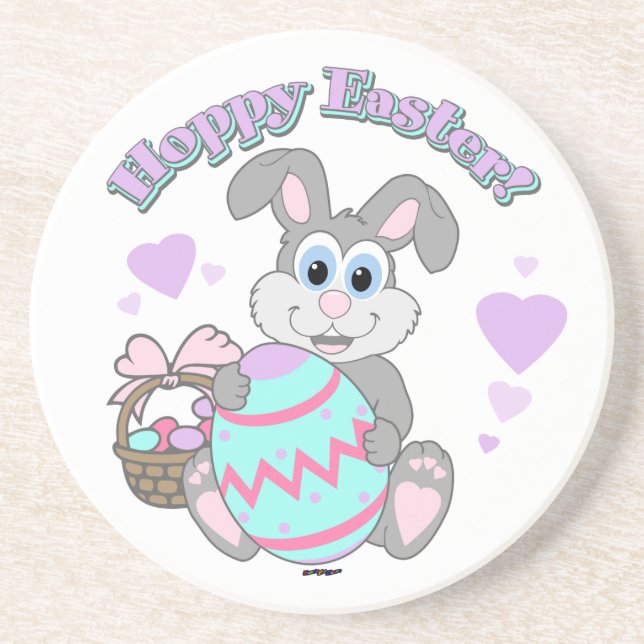 Hoppy Easter! Easter Bunny Coaster (Front)