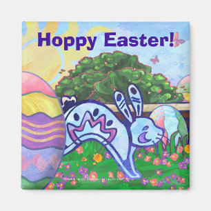 Hoppy Easter Easter Bunny Magnet