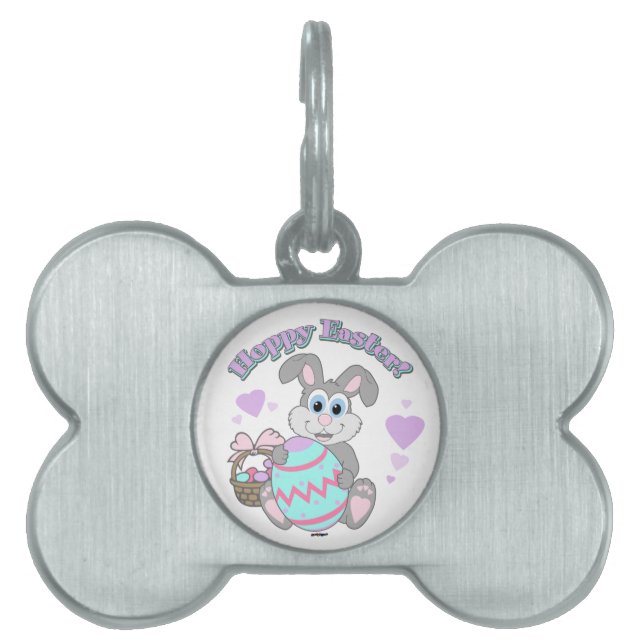 Hoppy Easter! Easter Bunny Pet ID Tag (Front)