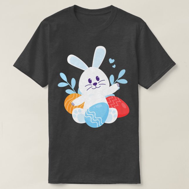 Hoppy Easter Egg Bunny Rabbit  T-Shirt (Design Front)