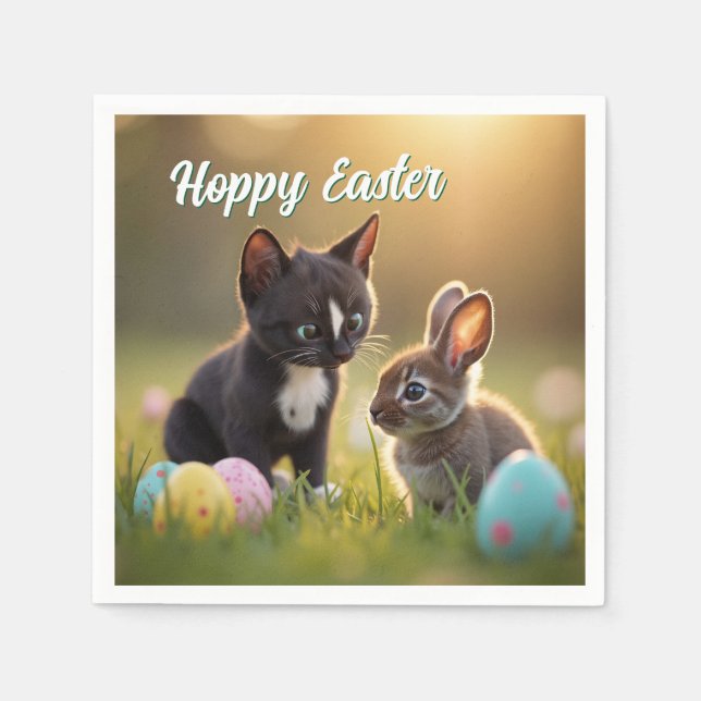Hoppy Easter Friends Napkin (Front)