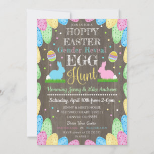 Hoppy Easter Gender Reveal Party Invitation