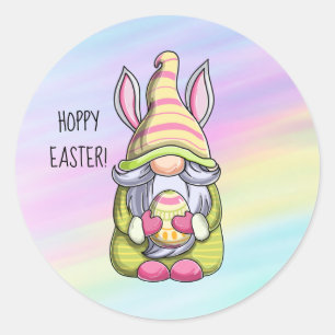 Hoppy Easter Gnome Classic Round Sticker
