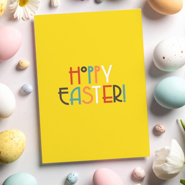 Hoppy Easter Greeting Card with bright text (Creator Uploaded)