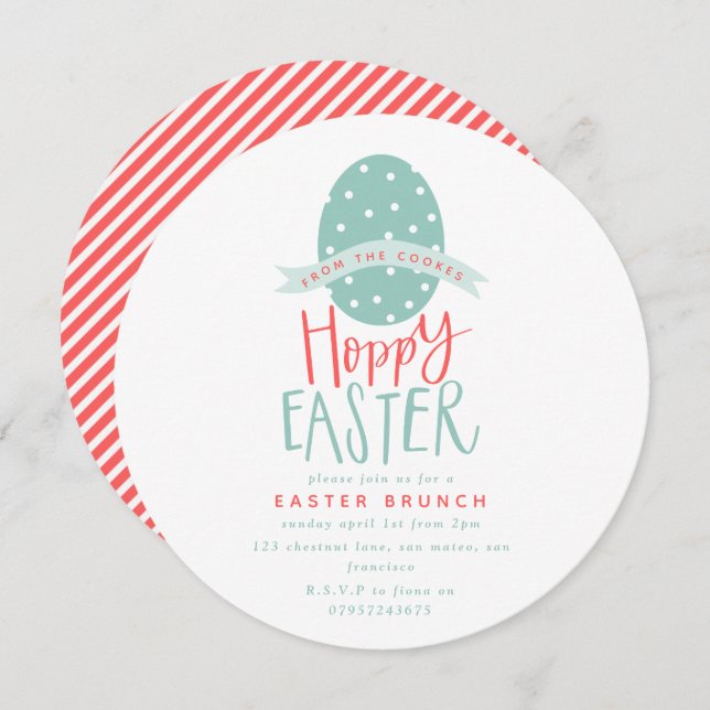 HOPPY EASTER INVITATION (Front/Back)