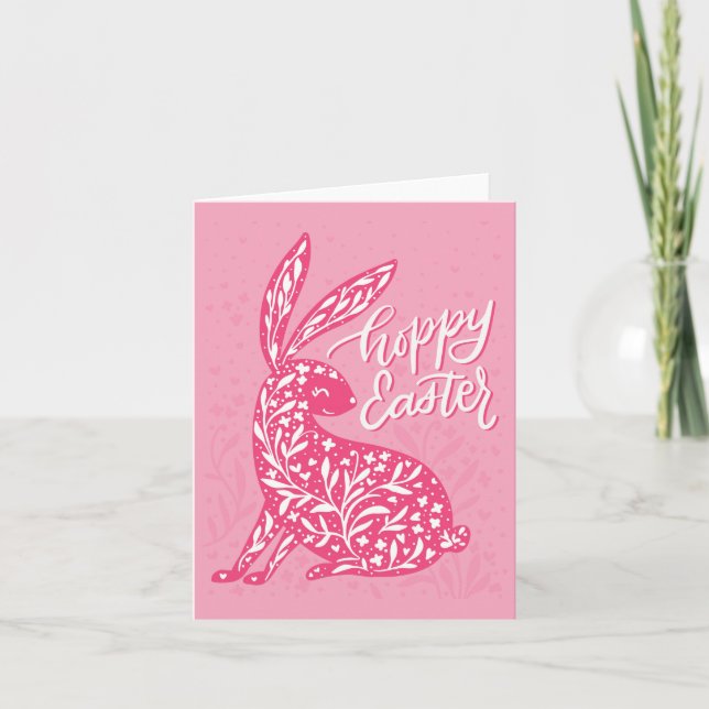 Hoppy Easter of a cute bunny Card (Front)