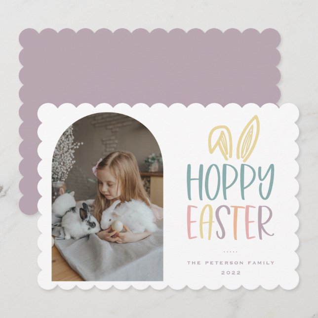 Hoppy Easter Photo Holiday Card (Front/Back)
