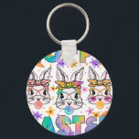 hoppy easter, retro, vintage key ring<br><div class="desc">Durable and lightweight keychain featuring a vibrant,  high-quality print,  perfect for keys,  bags,  backpacks,  small gifts,  souvenirs,  and everyday accessories.</div>