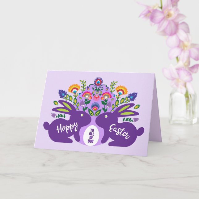Hoppy Easter to all of you, folklore Custom Text Card (Orchid)