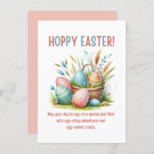 hoppy easter watercolor eggs in basket funny