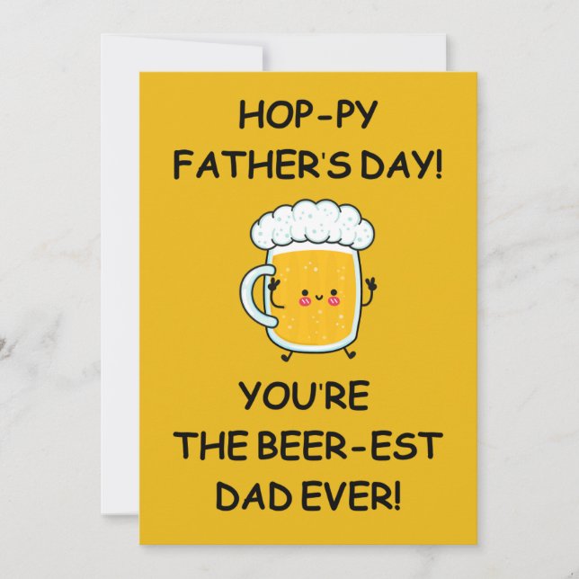 Hoppy Father's Day Card Beerest Dad Ever  (Front)